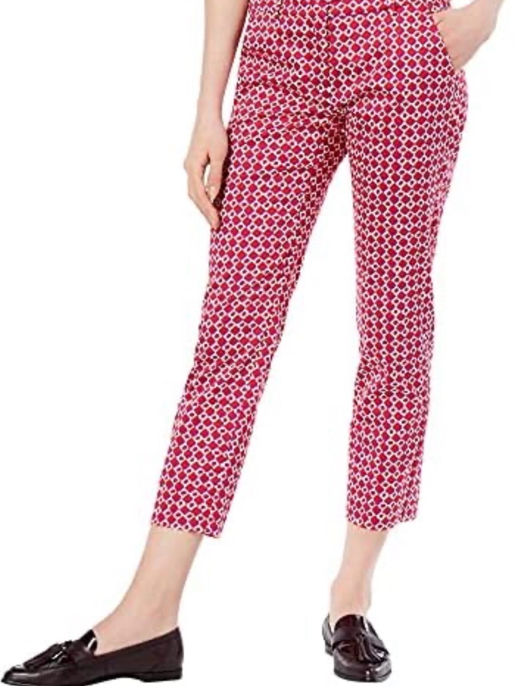 Max Mara Red and White  Chico Geometric Pants Size 36 US 2
